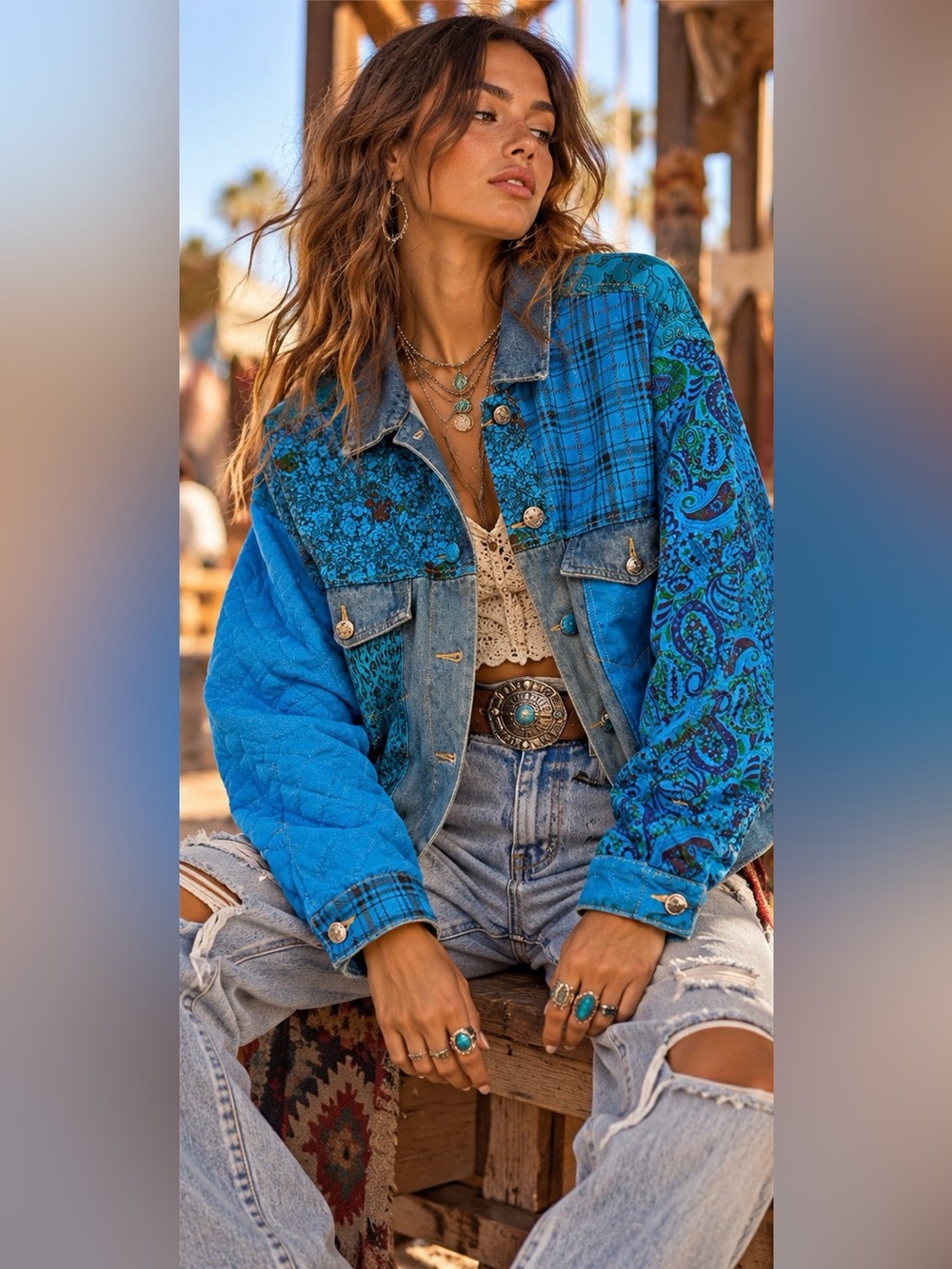 Vintage Patchwork Denim Jacket